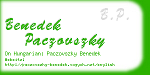 benedek paczovszky business card